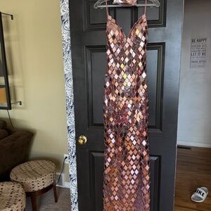 Jovani Rose Sequin Evening Gown